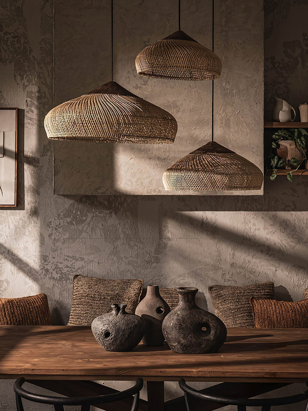Solara Suspension Rotin Tressé Swag - Neutralighting