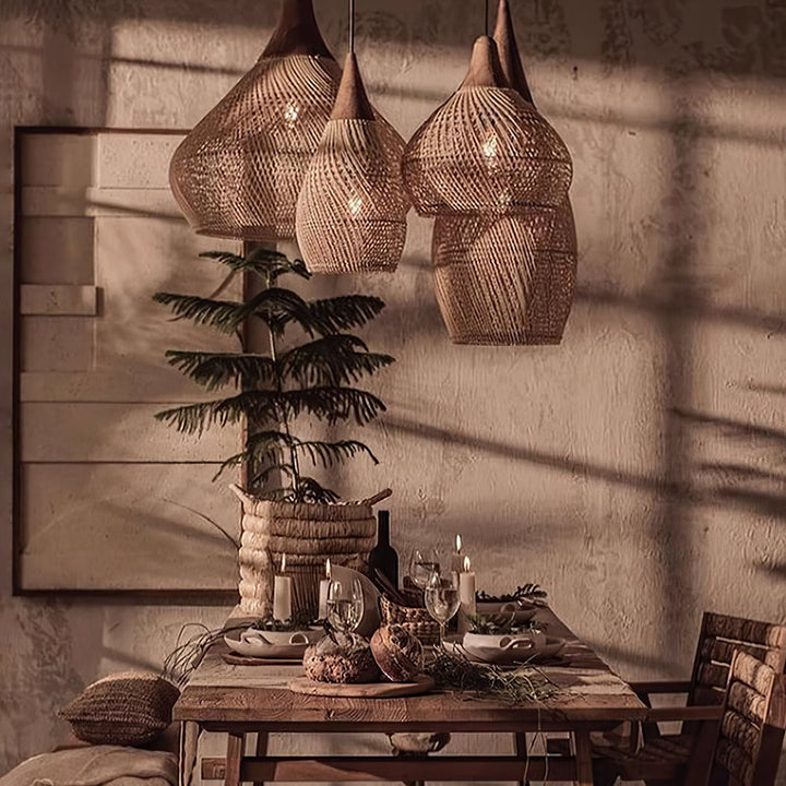 Evelyn Suspension en Rotin Tressé pour Salon - Neutralighting