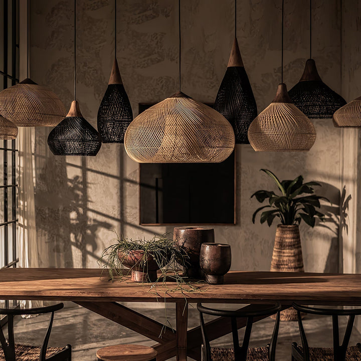 Evelyn Suspension en Rotin Tressé pour Salon - Neutralighting