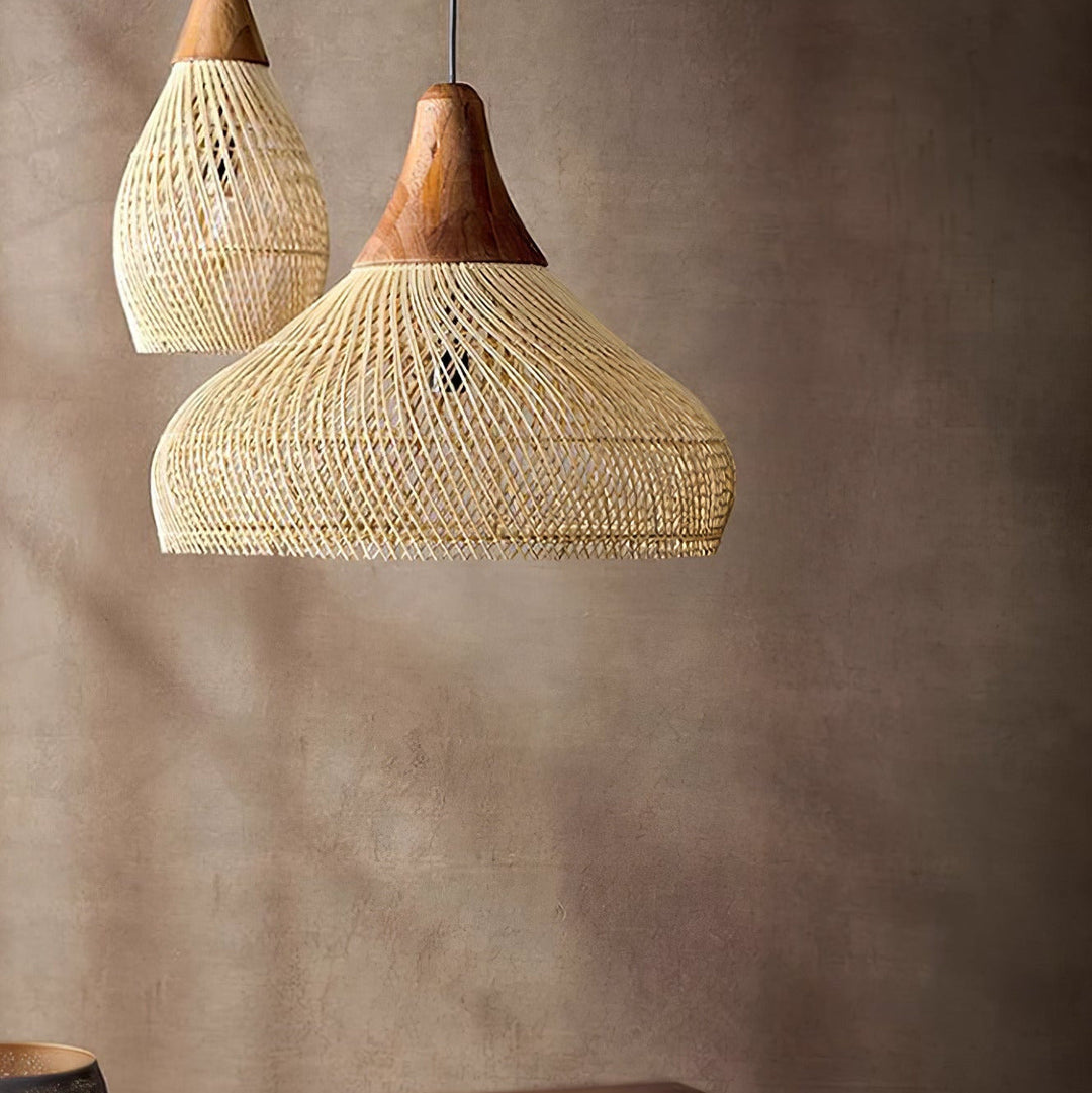 Evelyn Suspension en Rotin Tressé pour Salon - Neutralighting