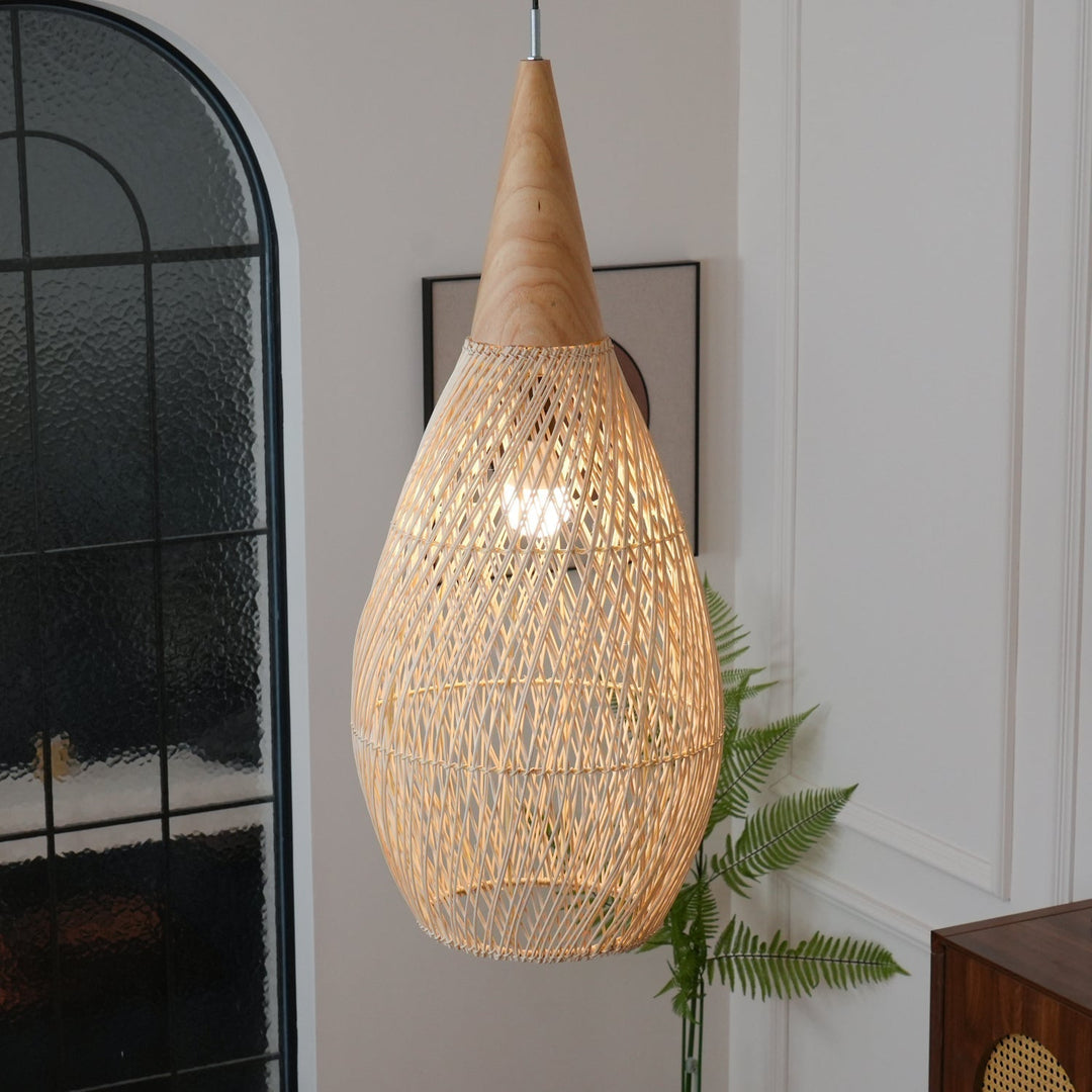 Evelyn Suspension en Rotin Tressé pour Salon - Neutralighting