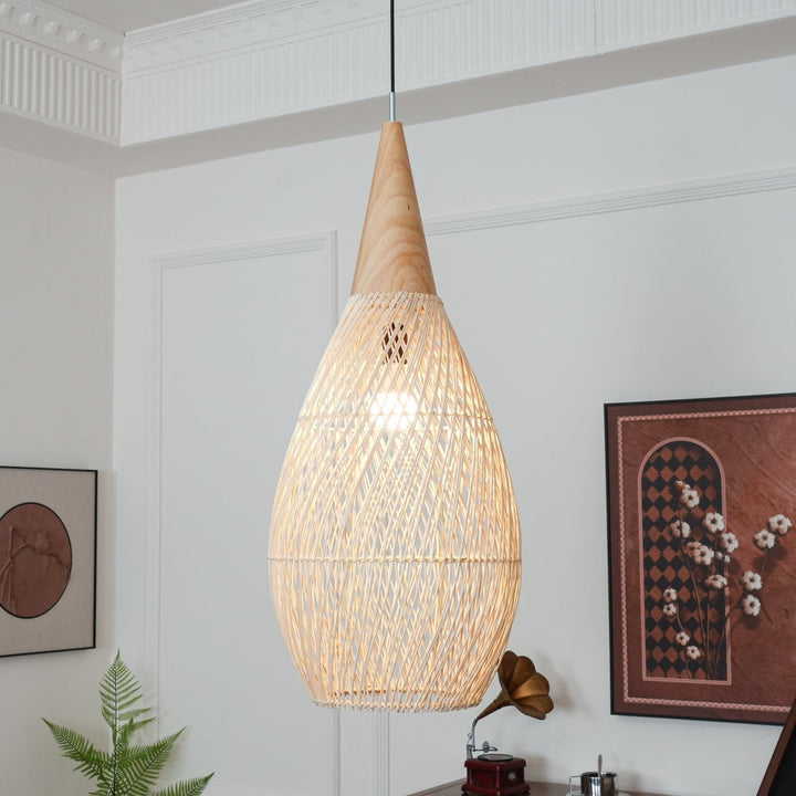 Solara Suspension Rotin Tressé Swag - Neutralighting