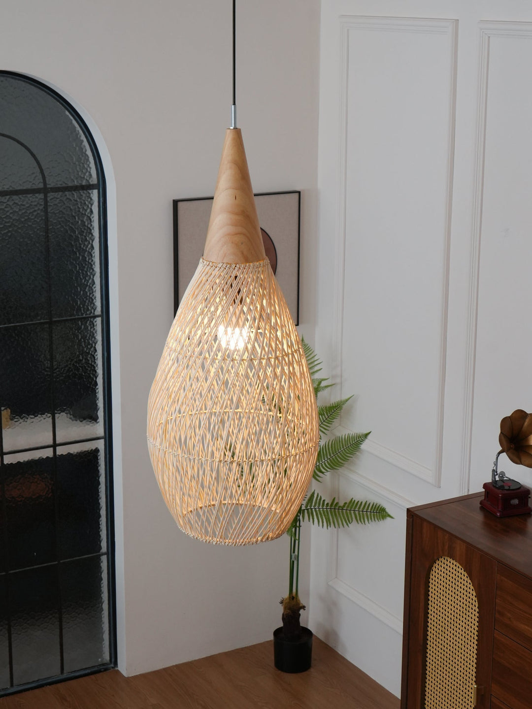 Solara Suspension Rotin Tressé Swag - Neutralighting