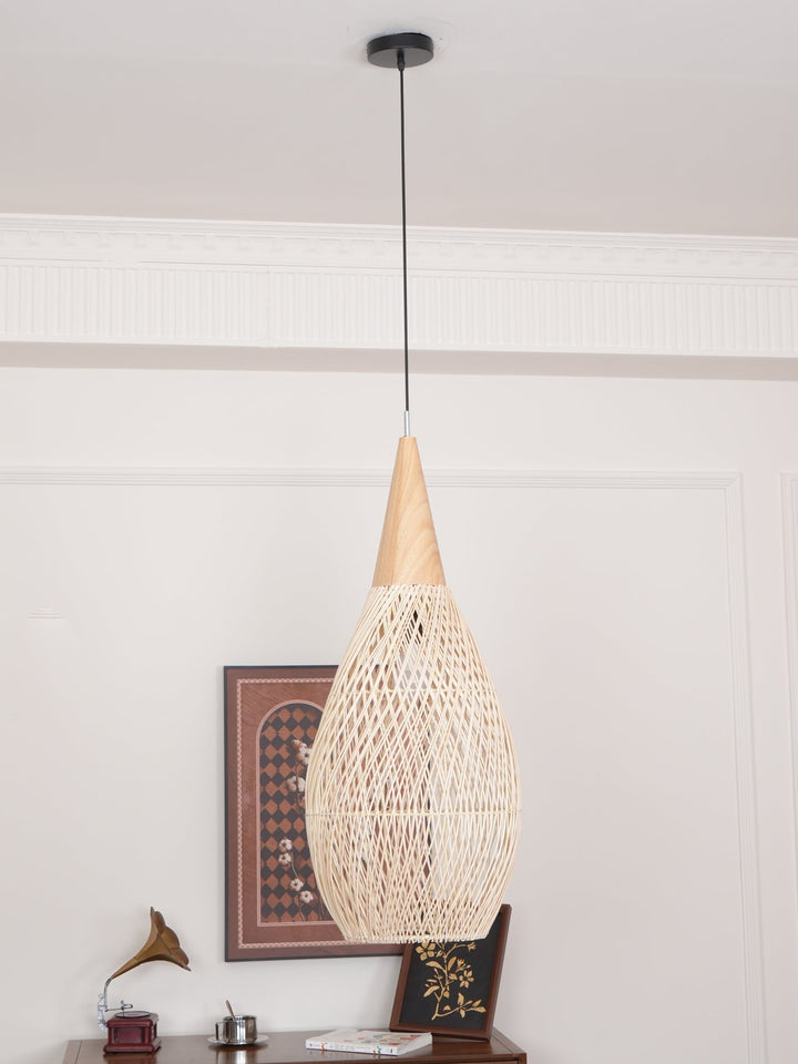 Solara Suspension Rotin Tressé Swag - Neutralighting