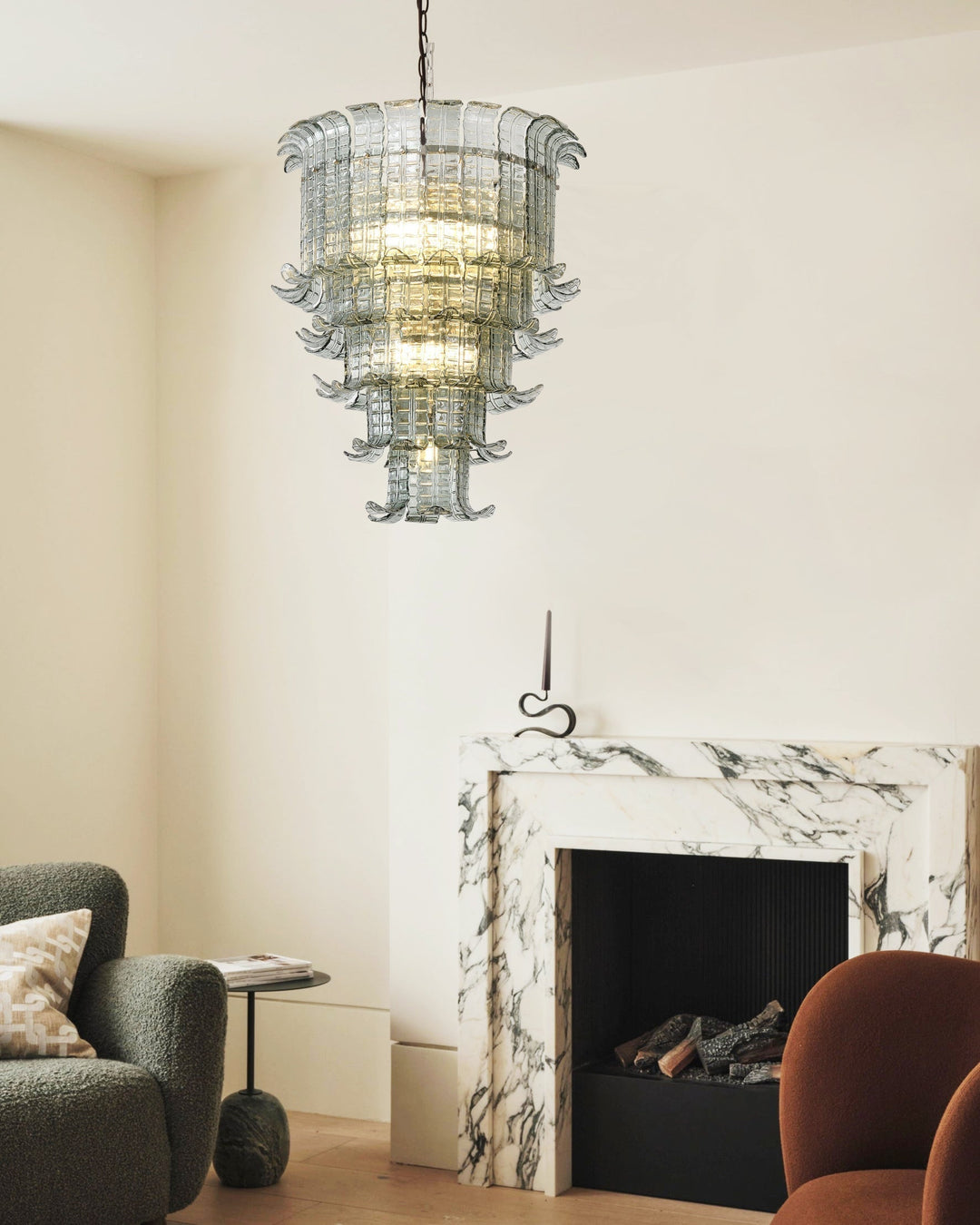 Brasher Lustre en Verre de Murano à Plusieurs Niveaux élégant - Neutralighting