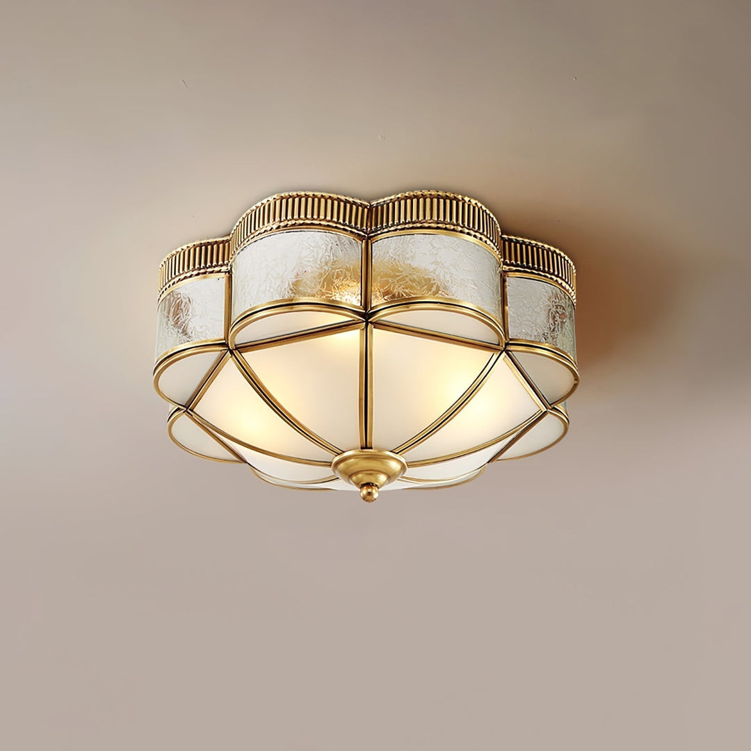 Solara Plafonnier Laiton Dôme Dépoli Classique Élégant - Neutralighting