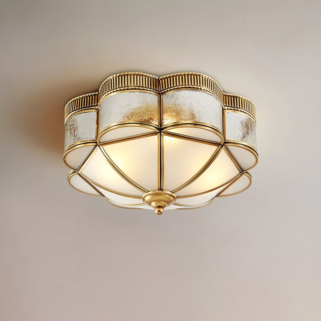 Solara Plafonnier Laiton Dôme Dépoli Classique Élégant - Neutralighting