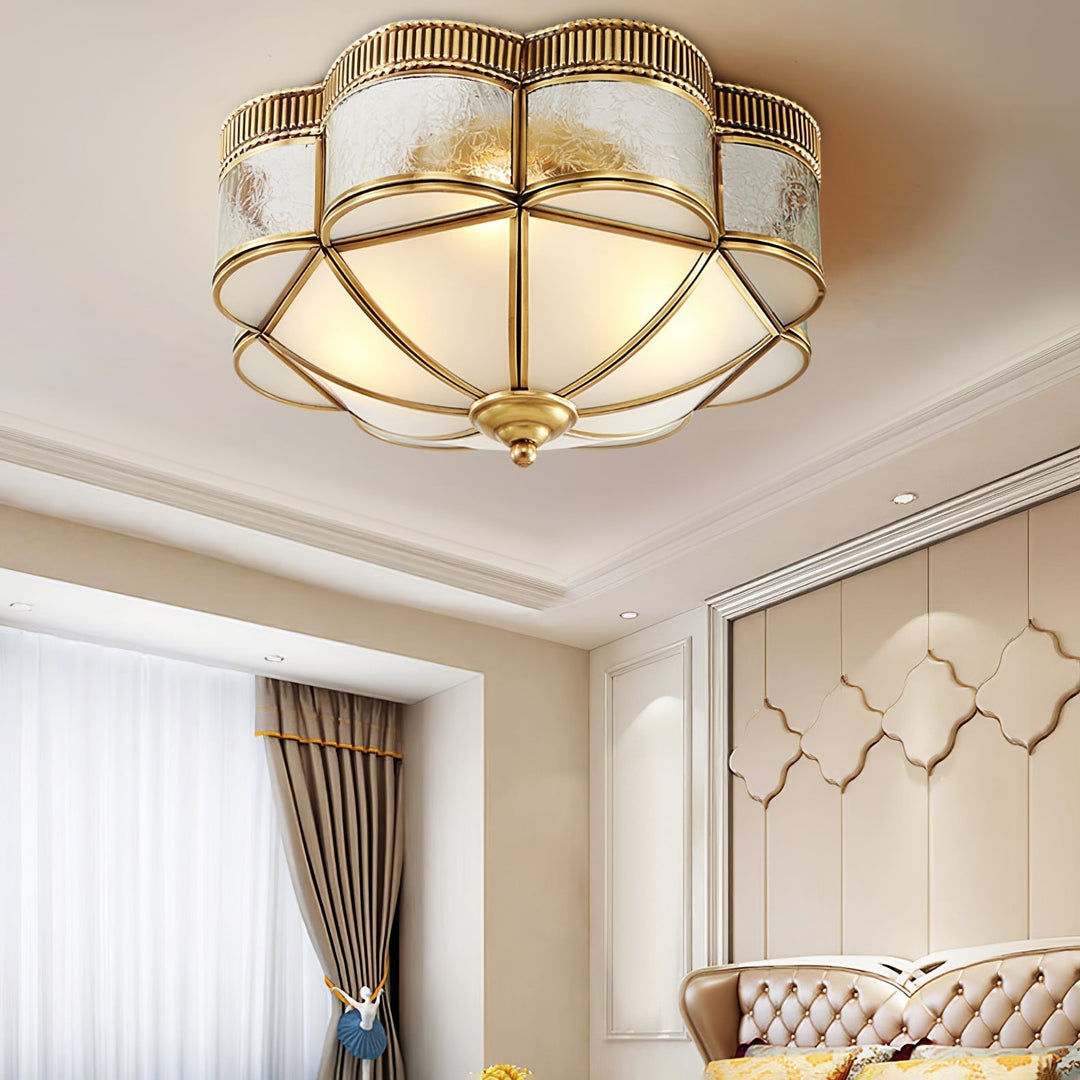 Solara Plafonnier Laiton Dôme Dépoli Classique Élégant - Neutralighting