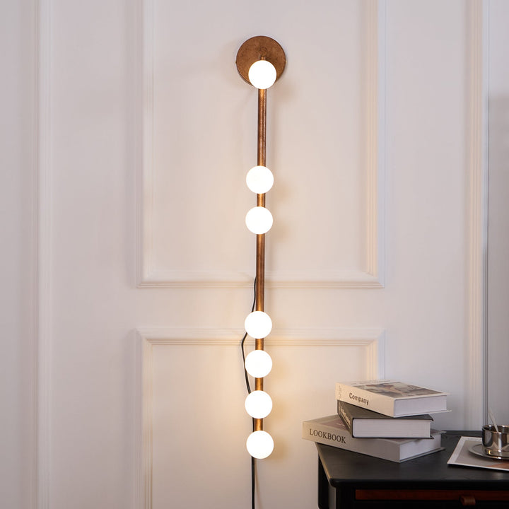 Pamela Tube Plug-in Brass Glass Wall Lamp - Neutralighting