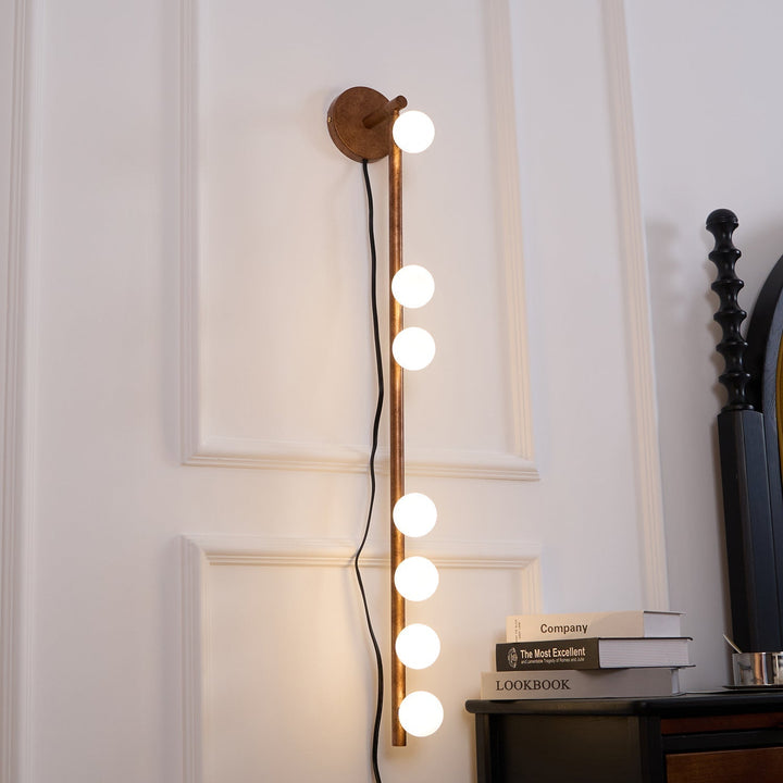 Pamela Tube Plug-in Brass Glass Wall Lamp - Neutralighting