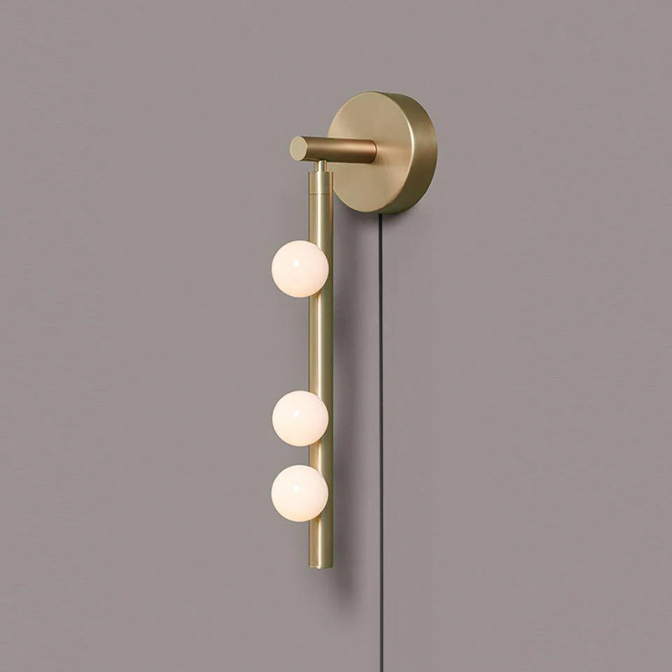 Pamela Tube Plug-in Brass Glass Wall Lamp - Neutralighting