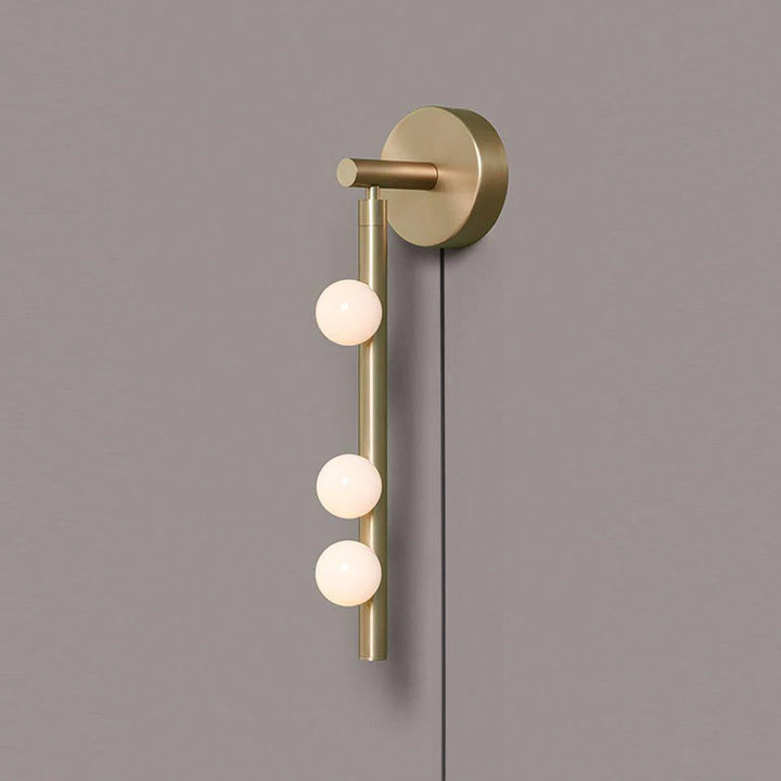 Pamela Tube Plug-in Brass Glass Wall Lamp - Neutralighting