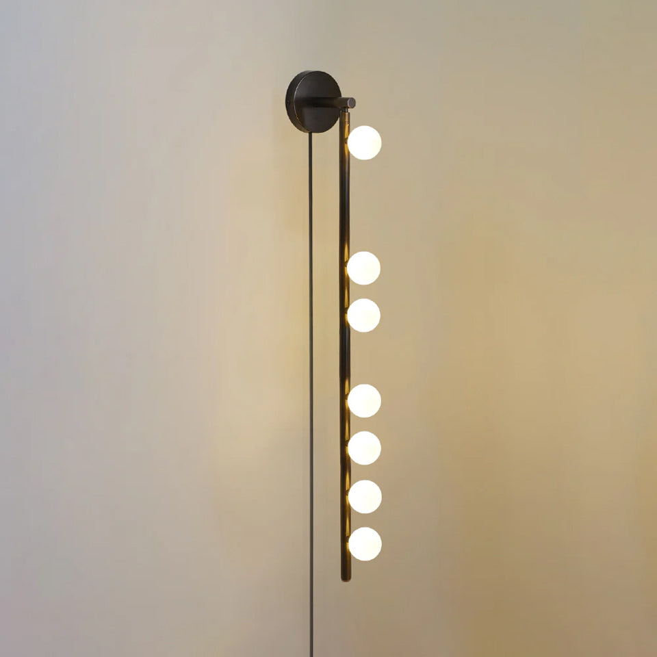 Pamela Tube Plug-in Brass Glass Wall Lamp - Neutralighting