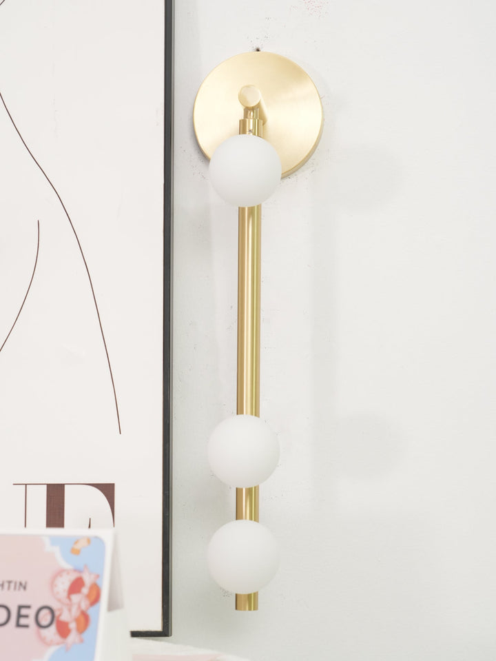 Pamela Tube Plug-in Brass Glass Wall Lamp - Neutralighting