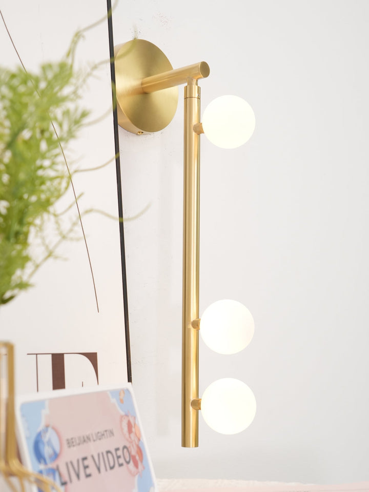 Pamela Tube Plug-in Brass Glass Wall Lamp - Neutralighting