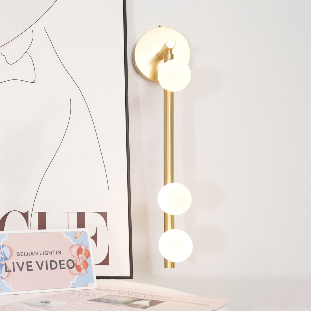 Pamela Tube Plug-in Brass Glass Wall Lamp - Neutralighting