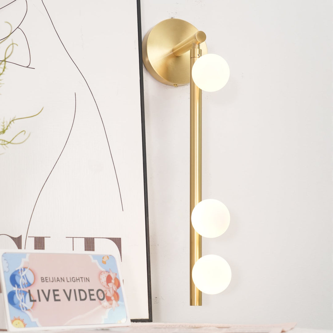 Pamela Tube Plug-in Brass Glass Wall Lamp - Neutralighting