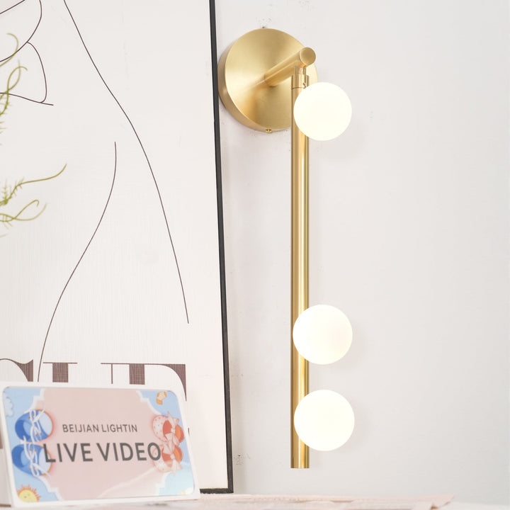Pamela Tube Plug-in Brass Glass Wall Lamp - Neutralighting