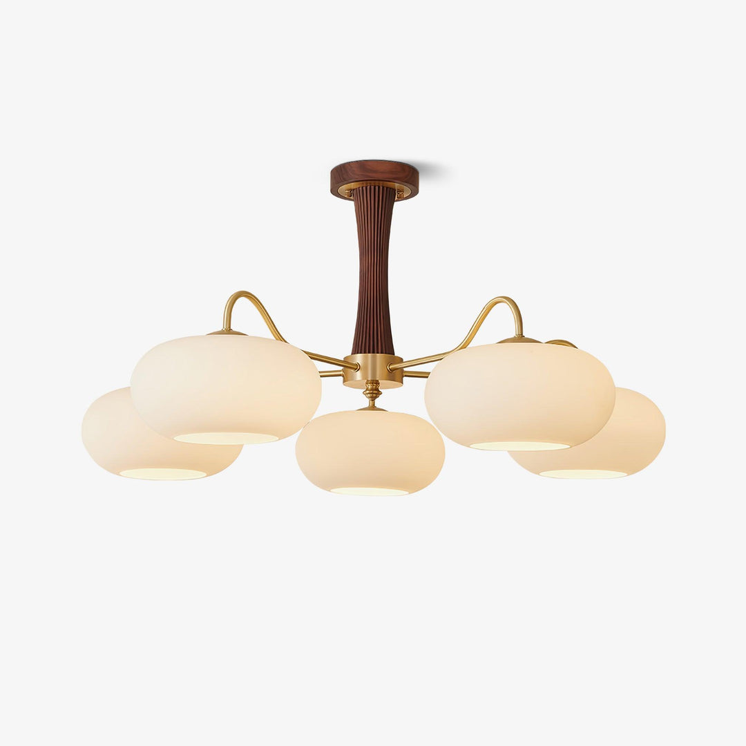 Candy Lustre Kaki en Laiton, Bois et Verre - Neutralighting