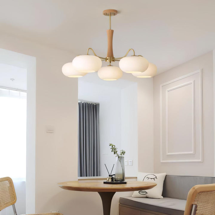 Candy Lustre Kaki en Laiton, Bois et Verre - Neutralighting