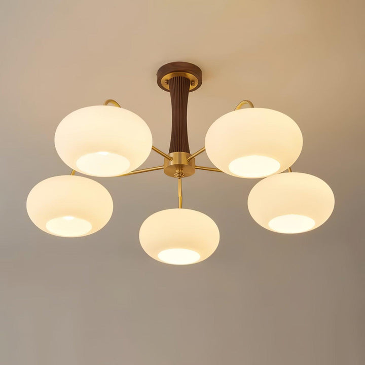 Candy Lustre Kaki en Laiton, Bois et Verre - Neutralighting