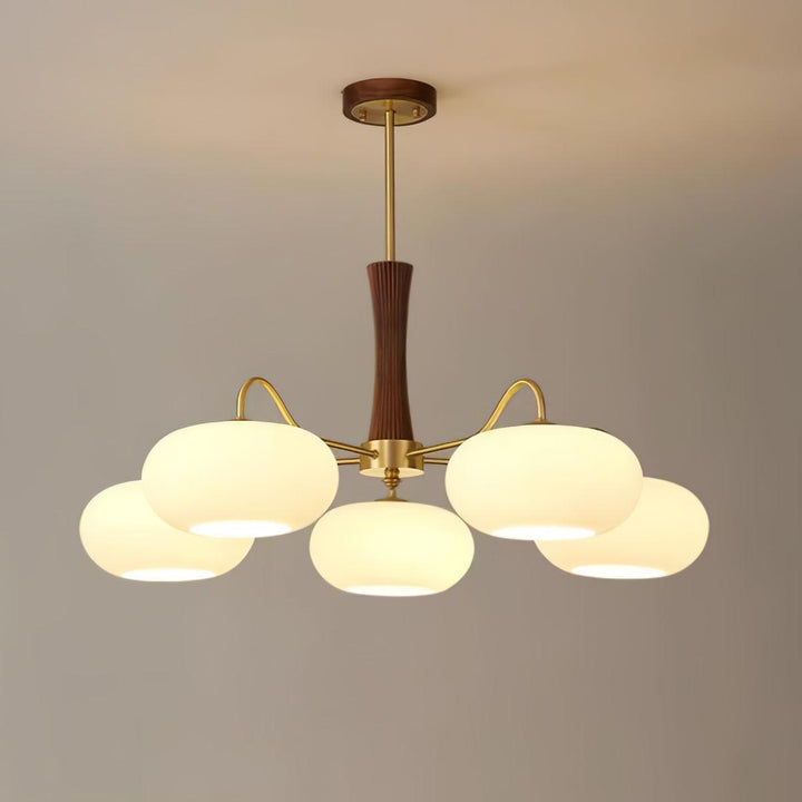 Candy Lustre Kaki en Laiton, Bois et Verre - Neutralighting