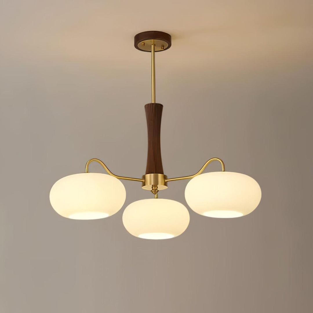 Candy Lustre Kaki en Laiton, Bois et Verre - Neutralighting