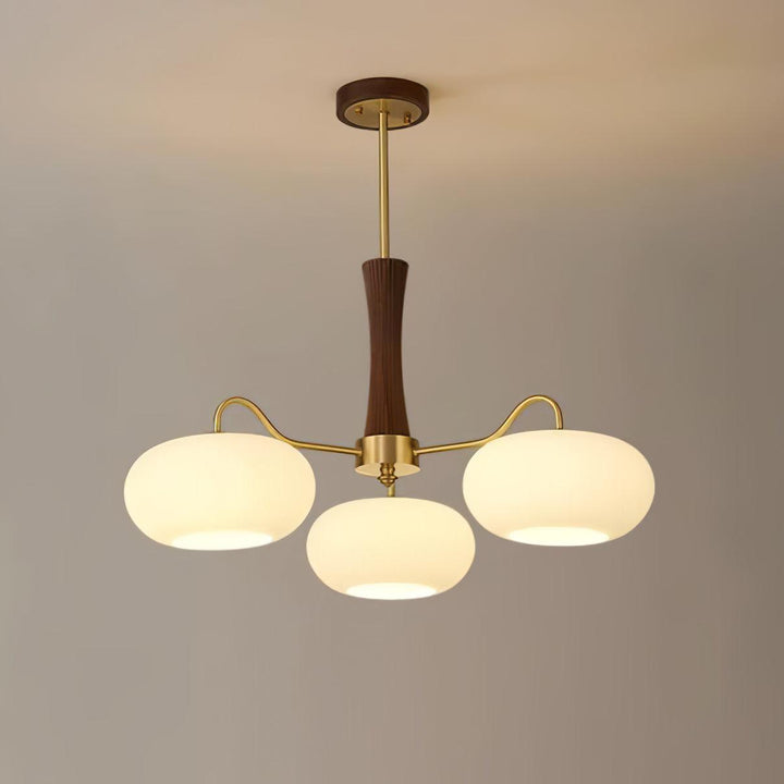 Candy Lustre Kaki en Laiton, Bois et Verre - Neutralighting