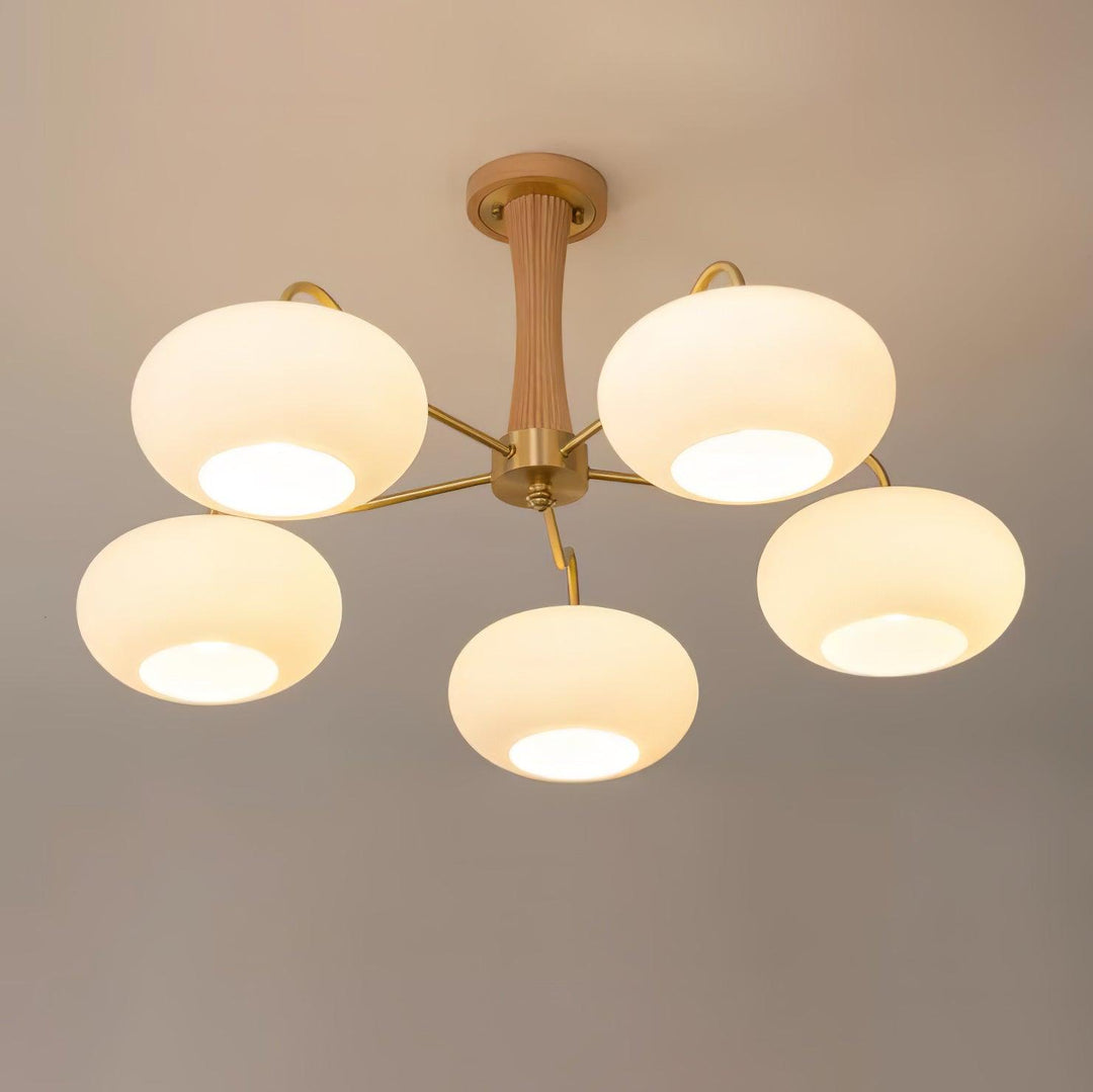 Candy Lustre Kaki en Laiton, Bois et Verre - Neutralighting