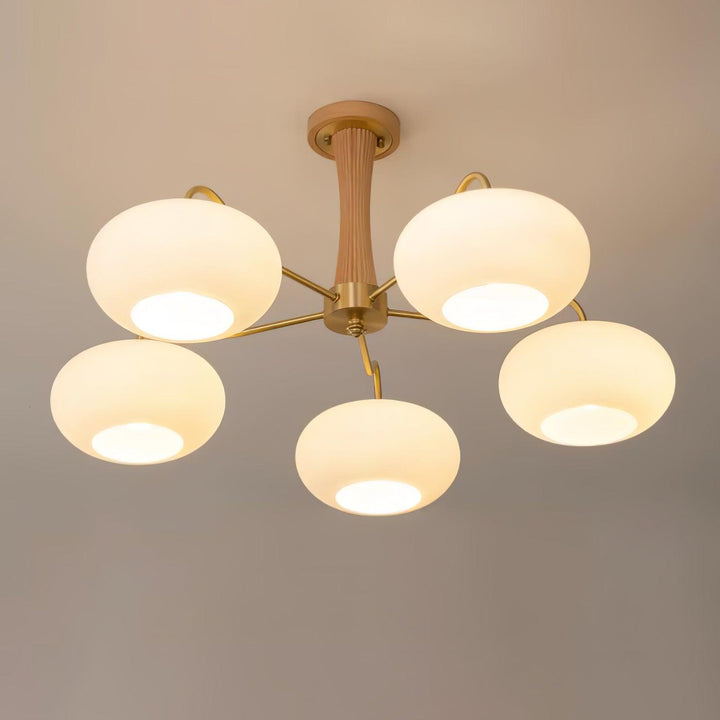 Candy Lustre Kaki en Laiton, Bois et Verre - Neutralighting