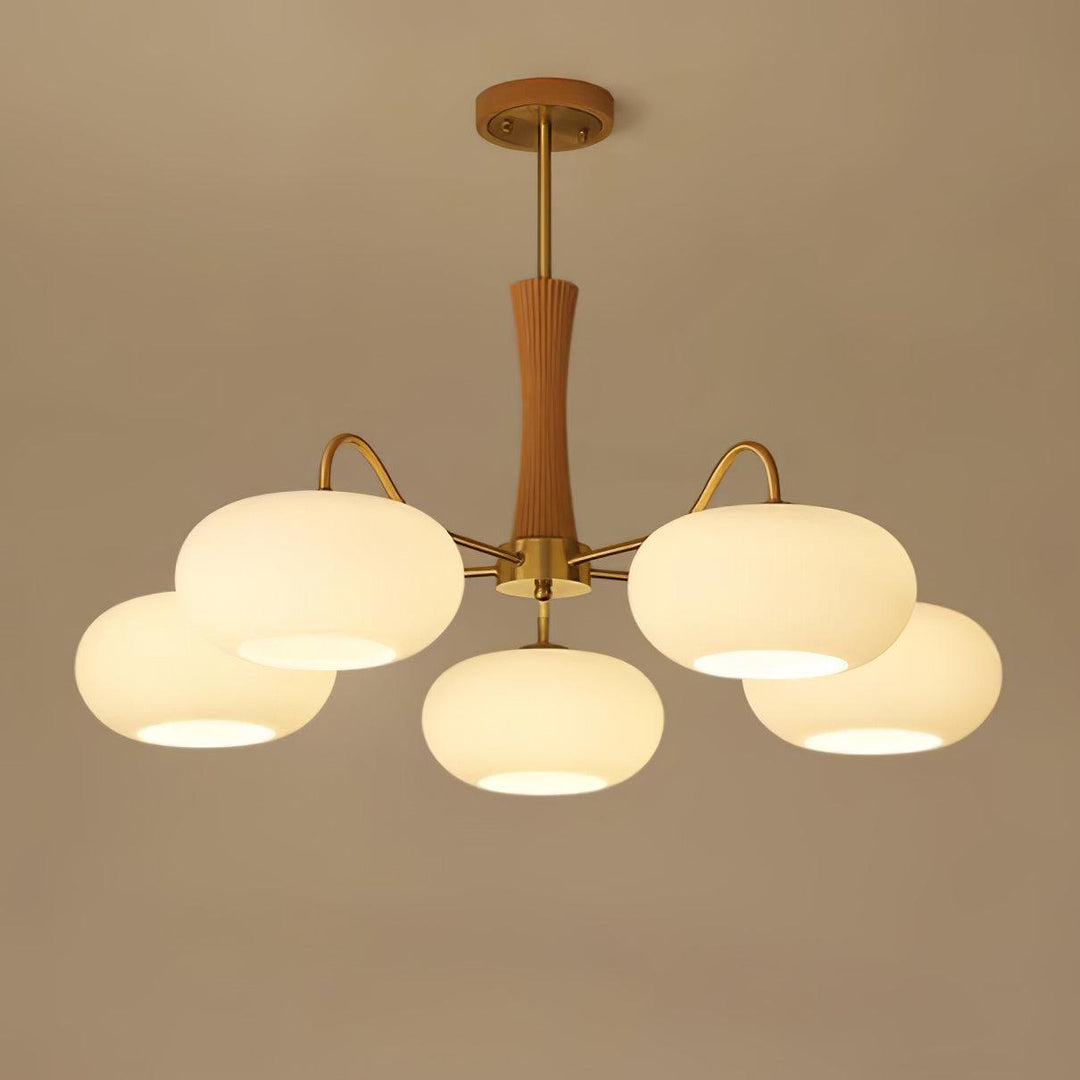Candy Lustre Kaki en Laiton, Bois et Verre - Neutralighting