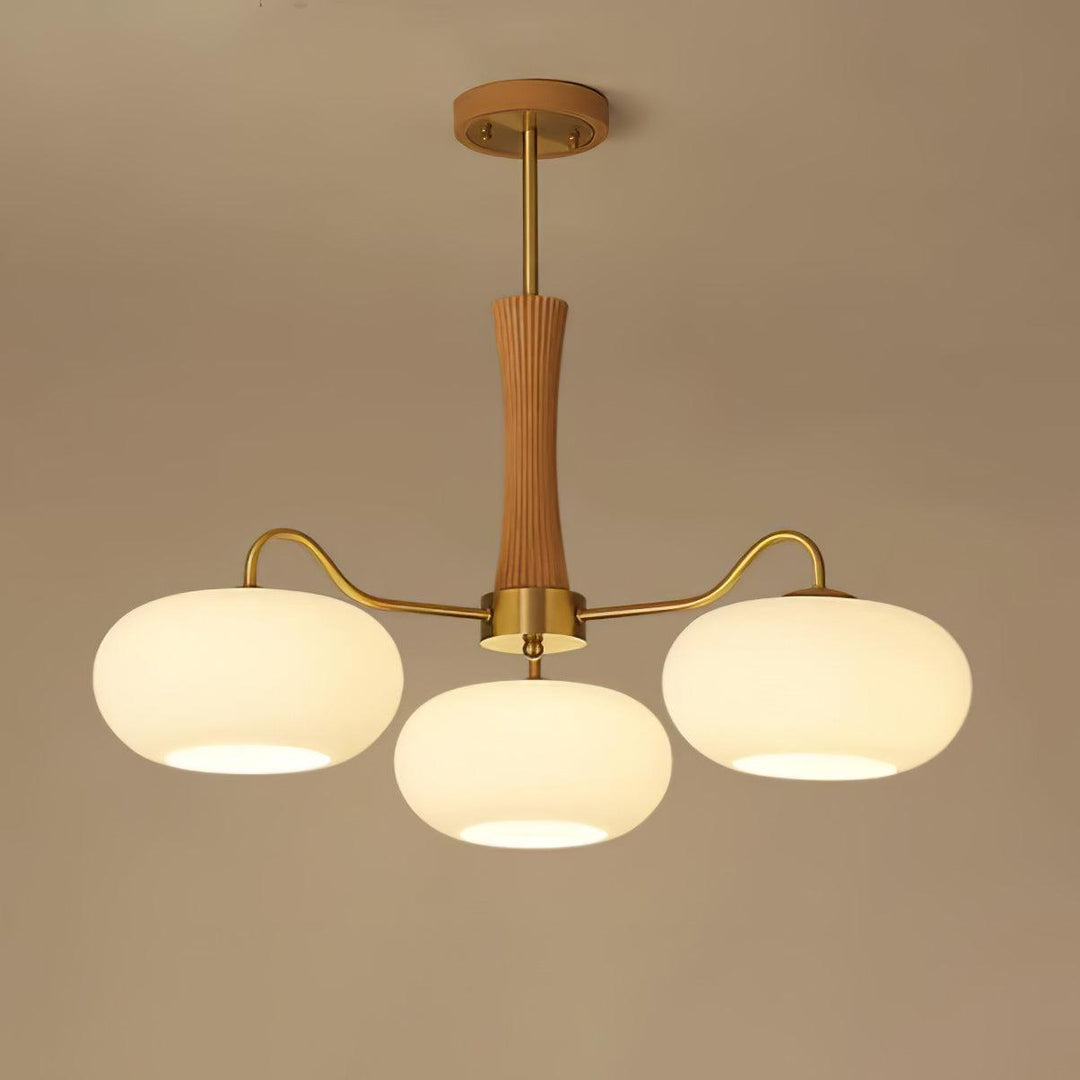 Candy Lustre Kaki en Laiton, Bois et Verre - Neutralighting