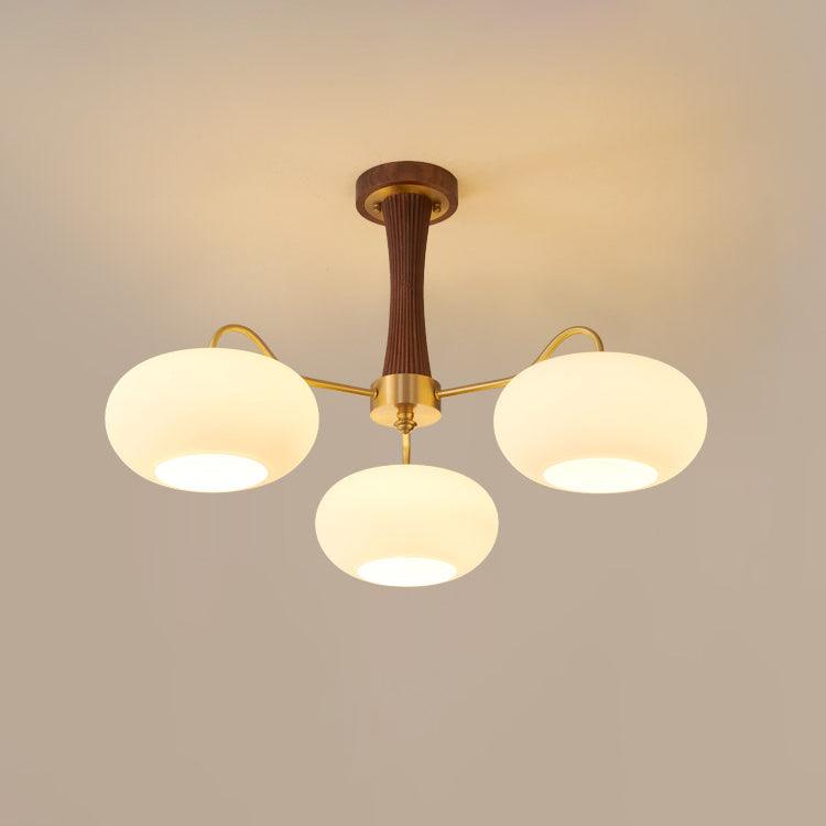 Candy Lustre Kaki en Laiton, Bois et Verre - Neutralighting