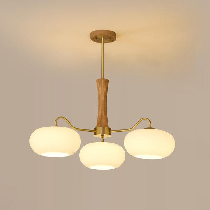 Candy Lustre Kaki en Laiton, Bois et Verre - Neutralighting