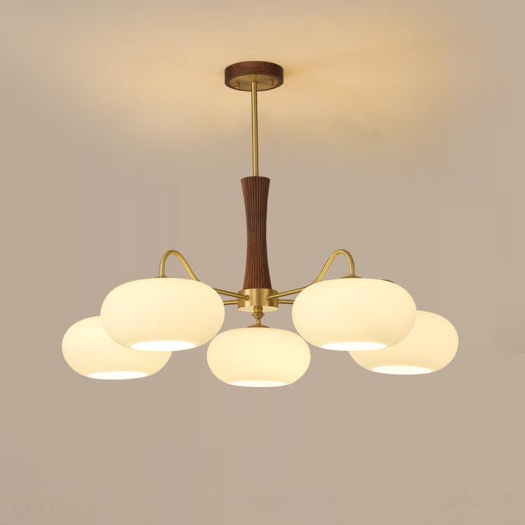 Lustra Chandelier en Laiton et Bois Kaki - Neutralighting