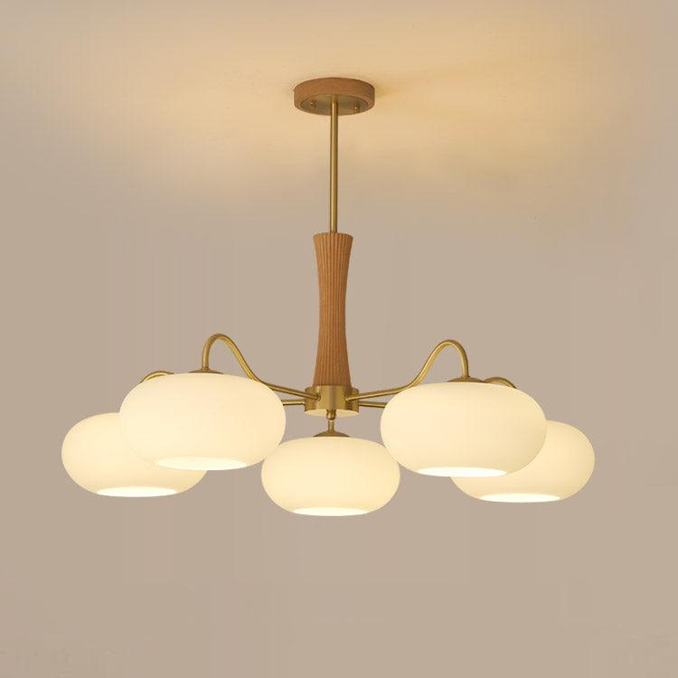 Candy Lustre Kaki en Laiton, Bois et Verre - Neutralighting