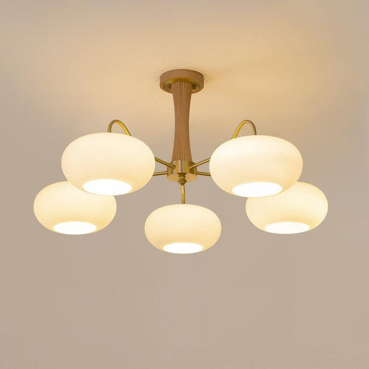 Candy Lustre Kaki en Laiton, Bois et Verre - Neutralighting