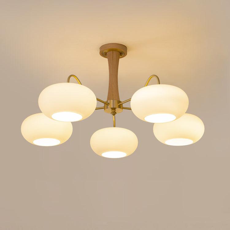 Lustra Chandelier en Laiton et Bois Kaki - Neutralighting