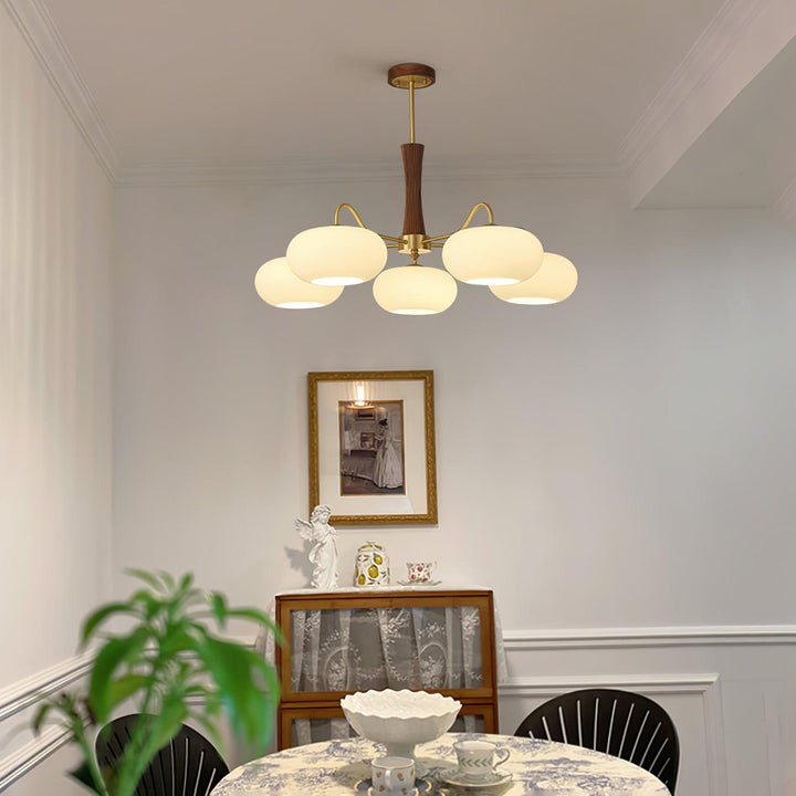 Lustra Chandelier en Laiton et Bois Kaki - Neutralighting