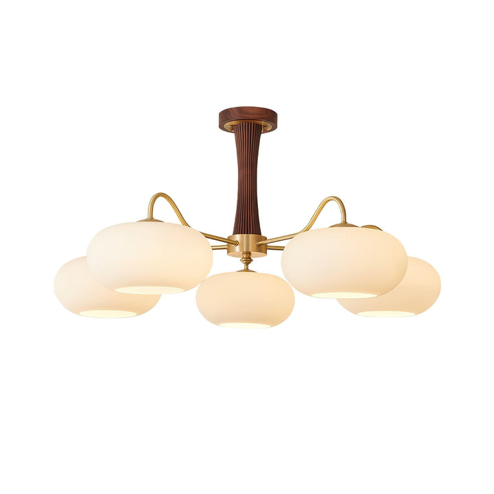 Lustra Chandelier en Laiton et Bois Kaki - Neutralighting