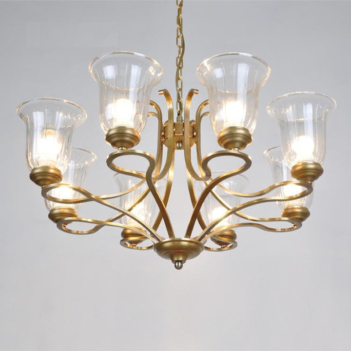 Ethos Prime Élégance Laiton Métal Verre Lustre - Neutralighting