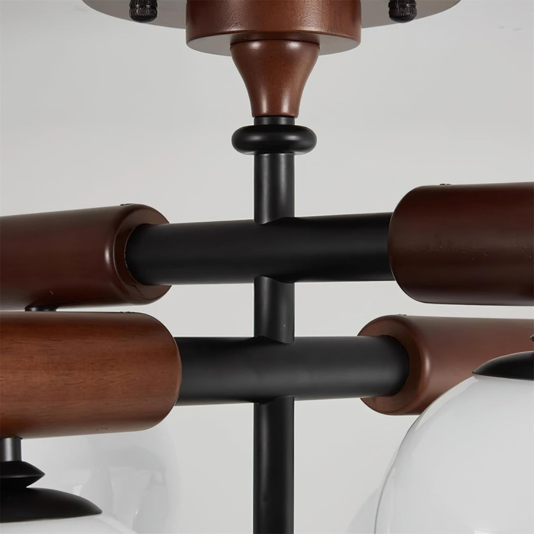 Briette Lustre Plafonnier Bras en Bois Globe Sculptural - Neutralighting