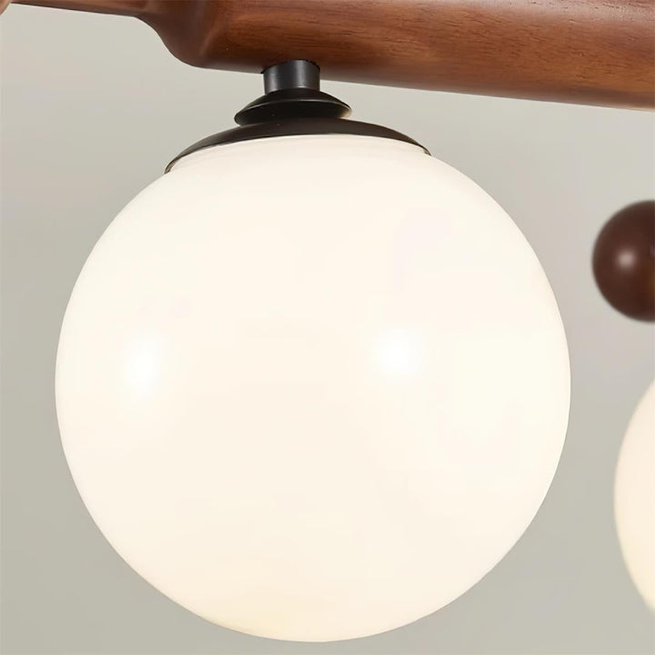 Briette Plafonnier Bois Verre Globe Mid Century - Neutralighting