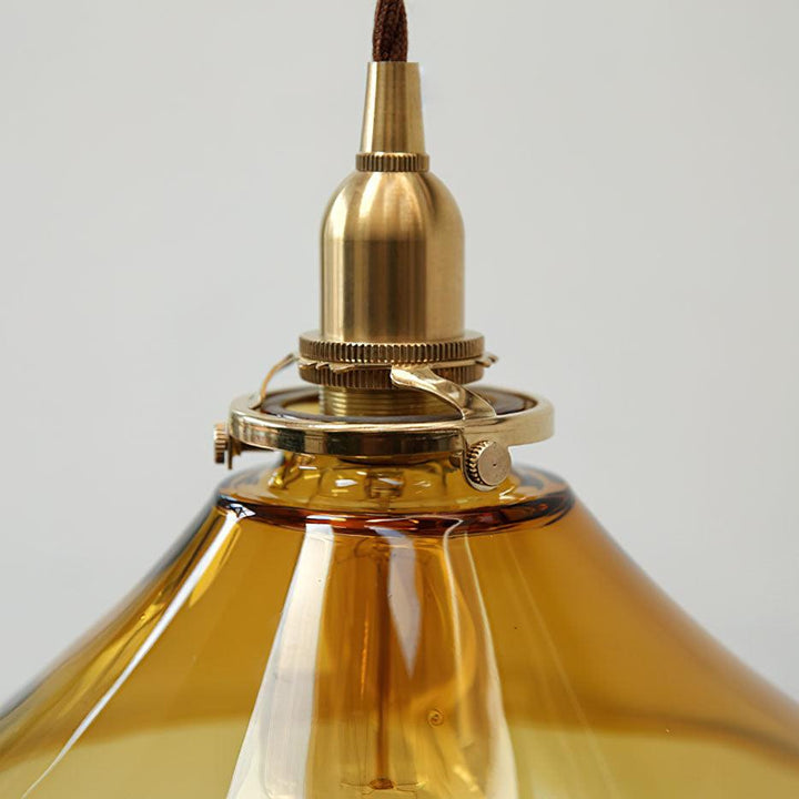 Solara Suspension en Verre Ambre Laiton Vintage - Neutralighting