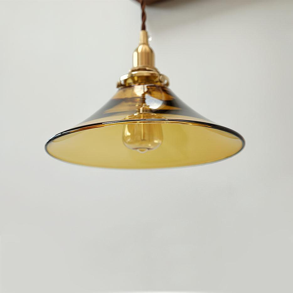 Solara Suspension en Verre Ambre Laiton Vintage - Neutralighting