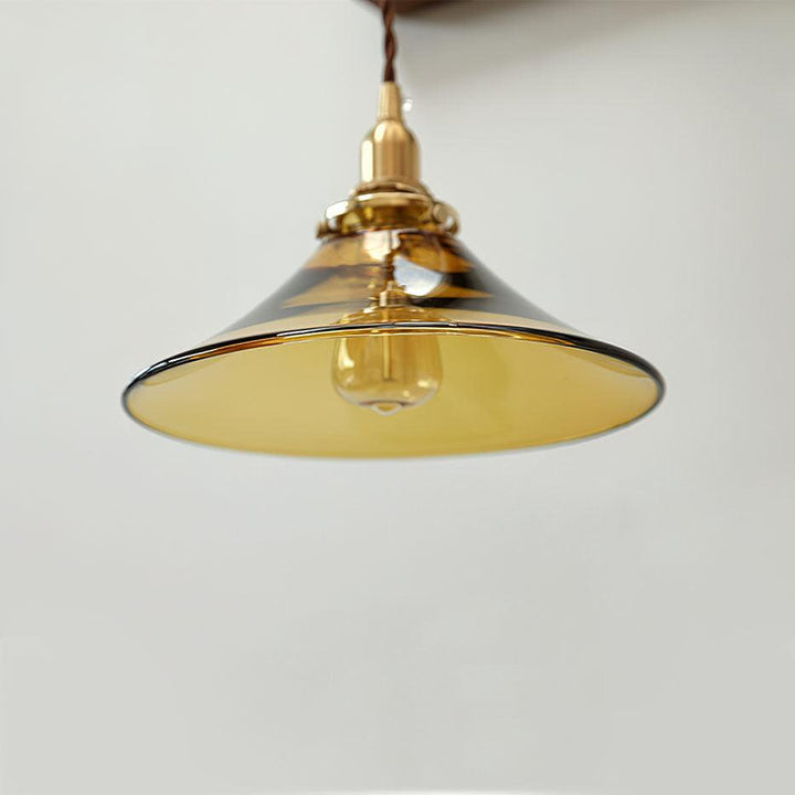 Solara Suspension en Verre Ambre Laiton Vintage - Neutralighting