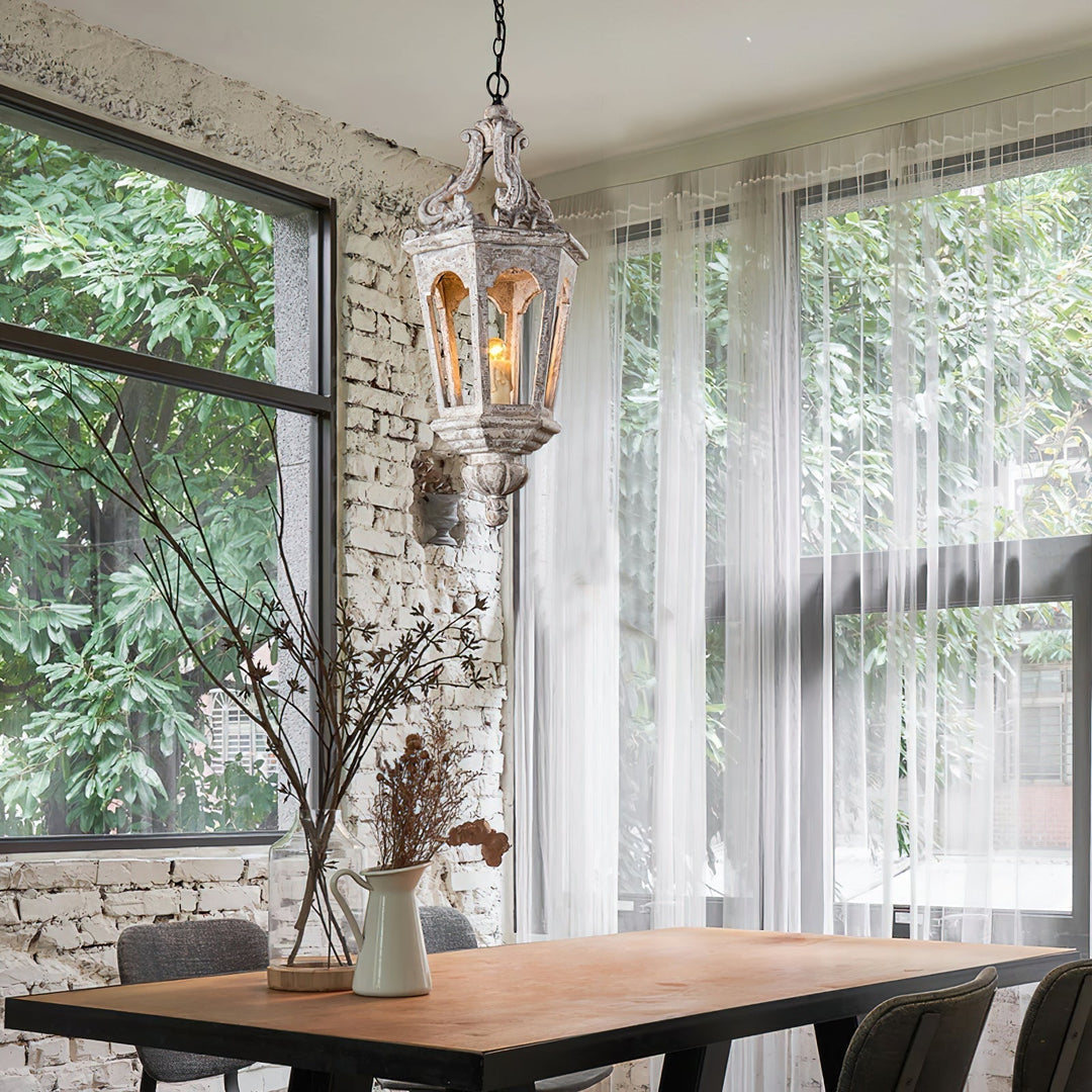 Seren Suspension Lanterne Luxe Postmoderne Élégance Bois Résine - Neutralighting