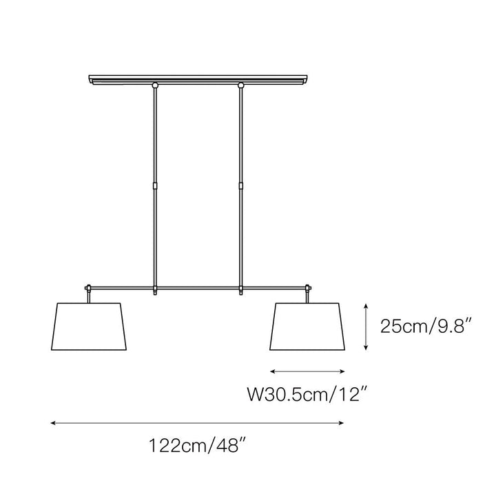 Kaleido Suspension Linéaire Métal Laiton Tissu Élégance - Neutralighting