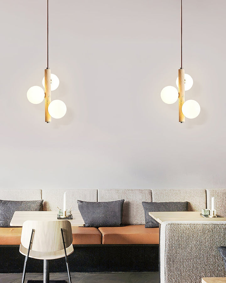 Aursorel Suspension Multi-Globe en Travertin - Neutralighting