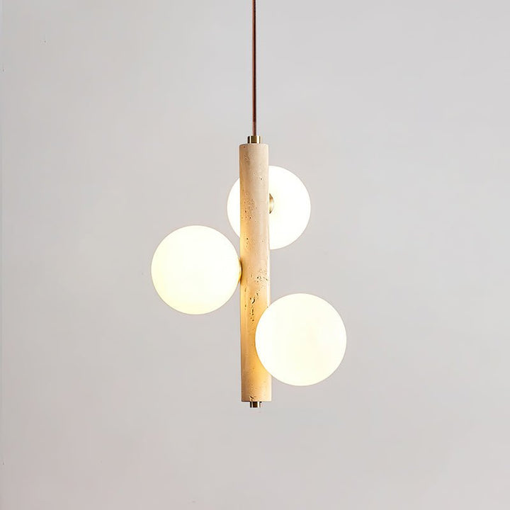 Aursorel Suspension Multi-Globe en Travertin - Neutralighting